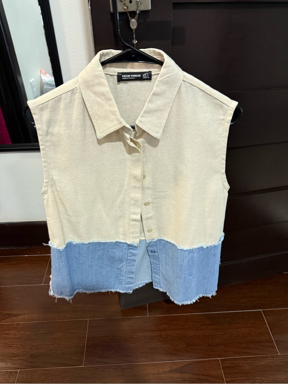 Linen/Denim Vest Set - Brand New, Never Worn
